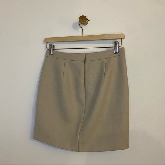 J Crew 100% Wool Mini Skirt Tan Size 00 - Picture 5 of 7